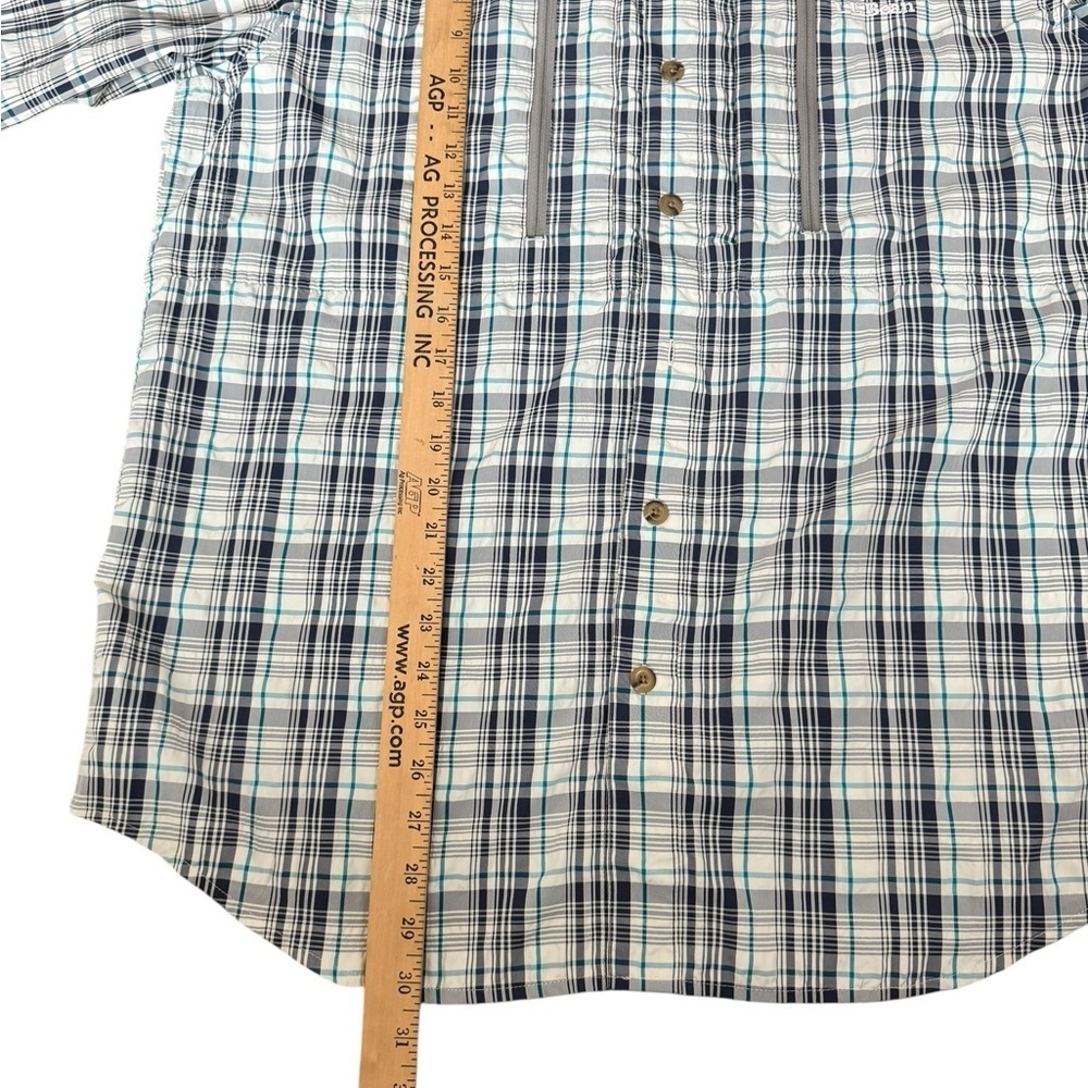 L.L.Bean No Fly Zone Plaid Button Down Shirt L Outdoor Hiking Fishing Tech G75 - Picture 4 of 7